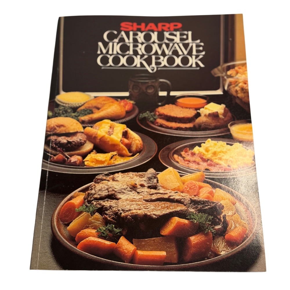 VTG Sharp Carousel Microwave Cook Book Multi‎ Color Retro Kitchen Recipe Guide